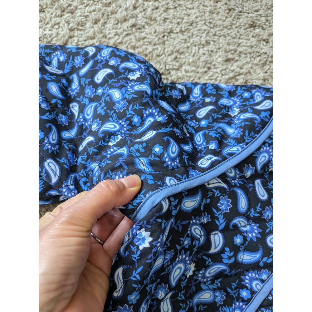 Reversible Quilted Jacket Womens M/L Pink-Blue Floral Paisley Whimsical Cottage - Picture 6 of 12